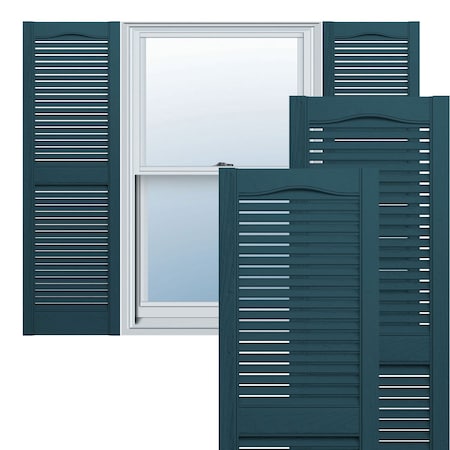 Builders Edge, Standard Cathedral Top Center Mullion, Open Louver Shutters, 10140031166